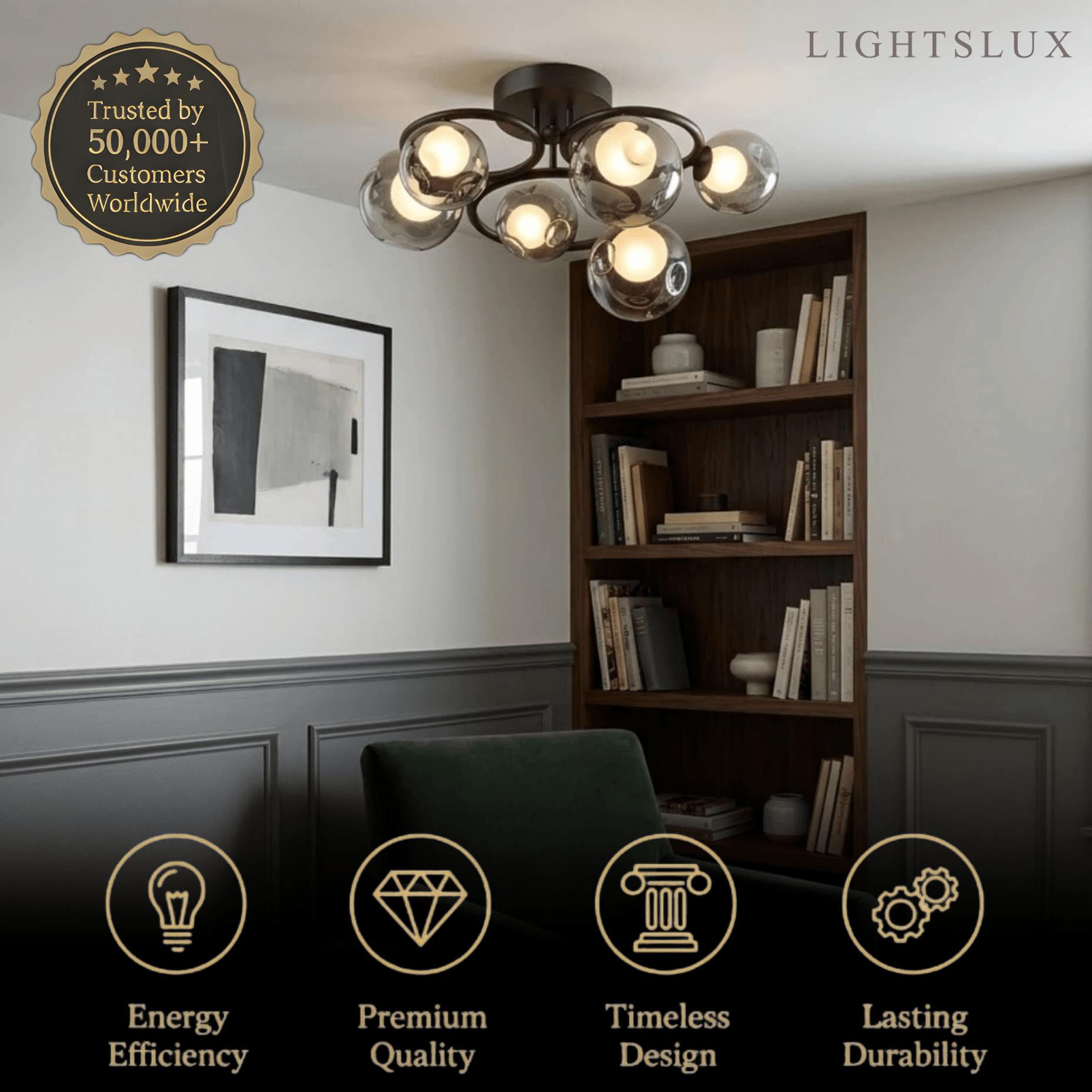 Stellar Modern Semi-Flush Ceiling Light