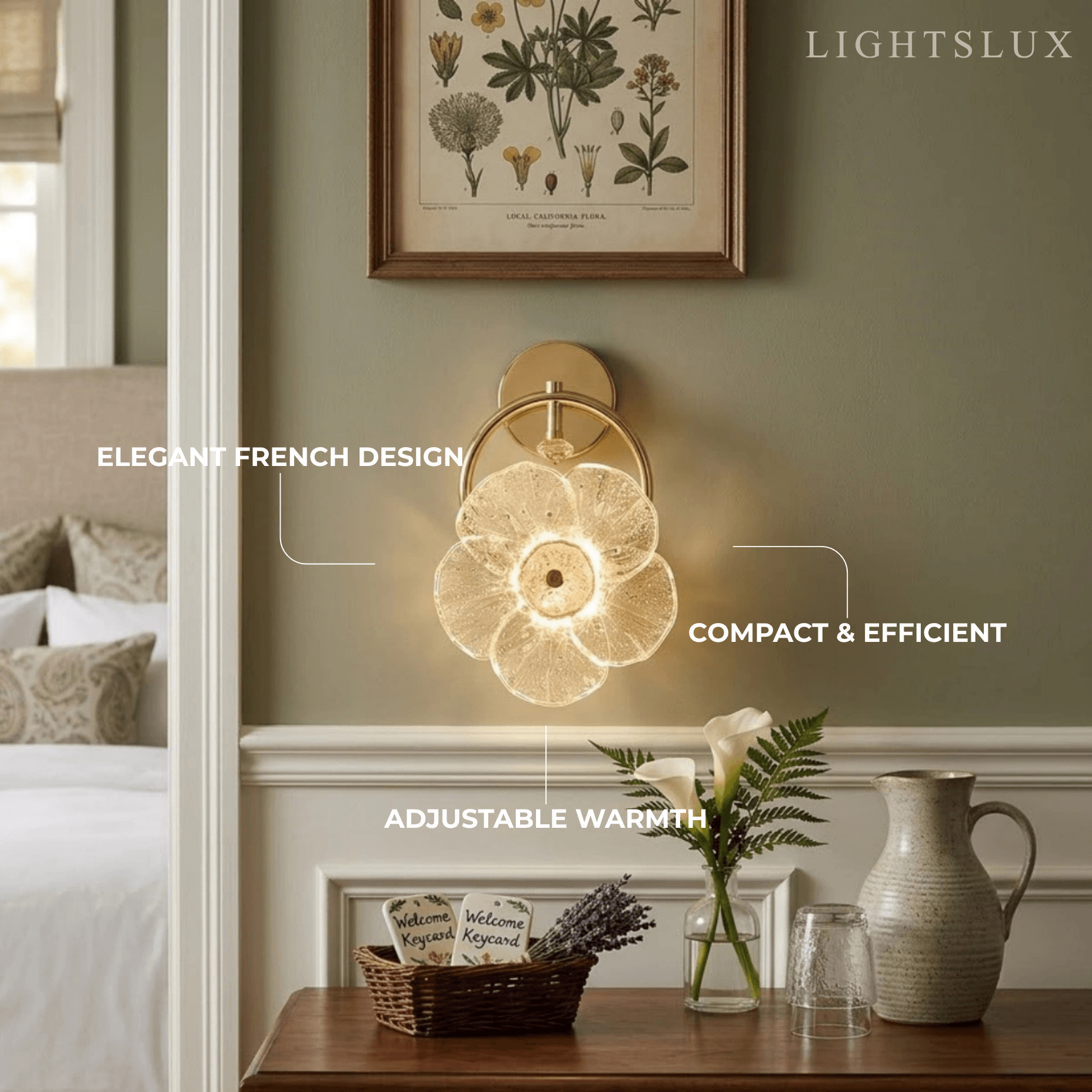 Modern Glass Flower Wall Lamp
