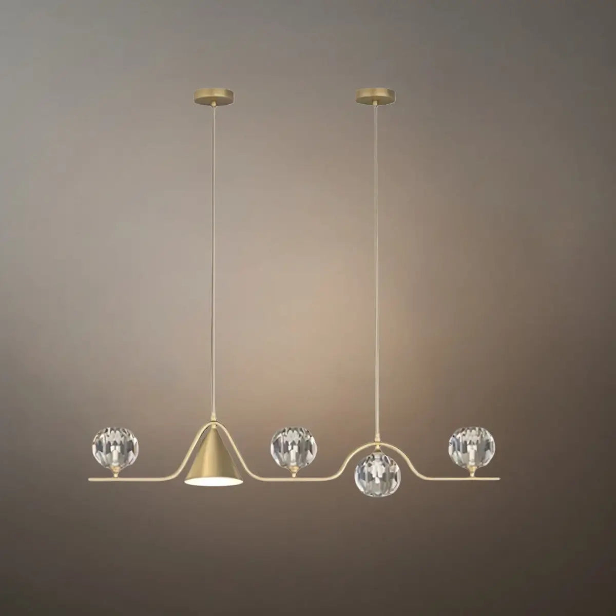 Modern Nordic Pendant Light — Brass & Glass Gold White