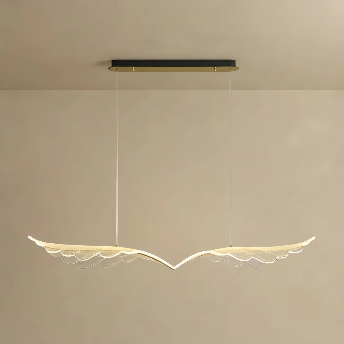 Velora Modern Nordic Pendant Light — Metal & Acrylic Black Gold for Dining Room