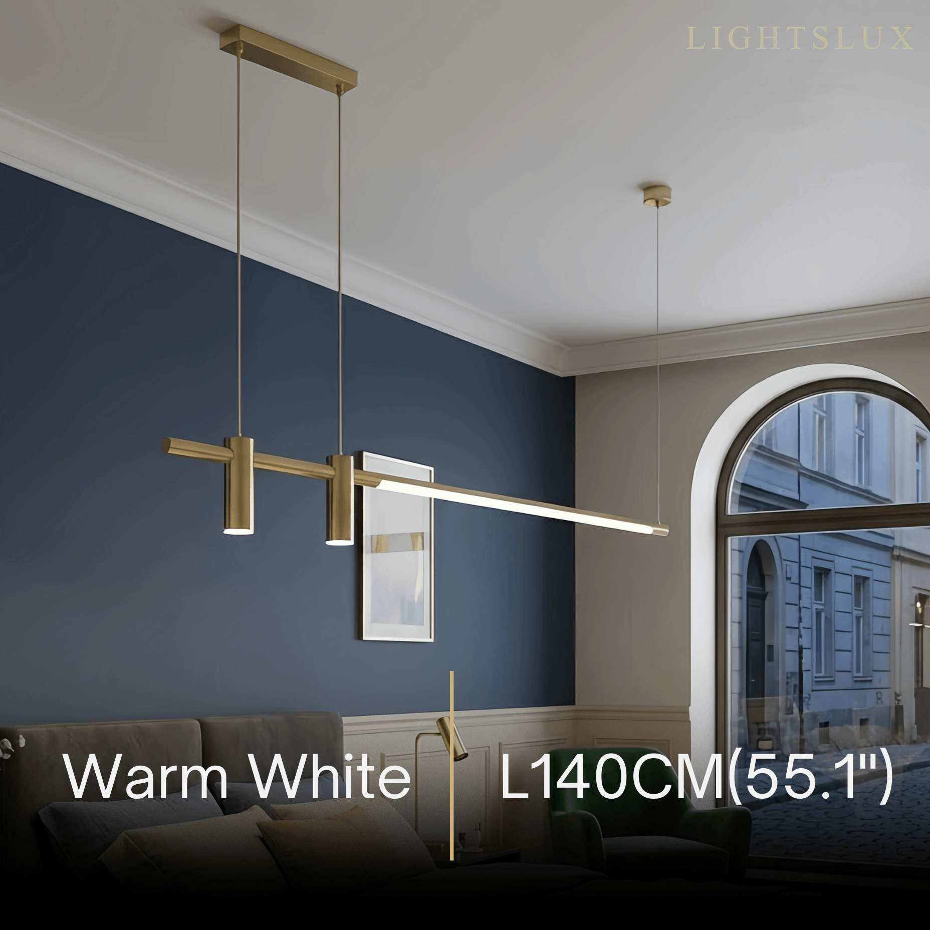 Modern Minimalist Pendant Light — Brass Gold