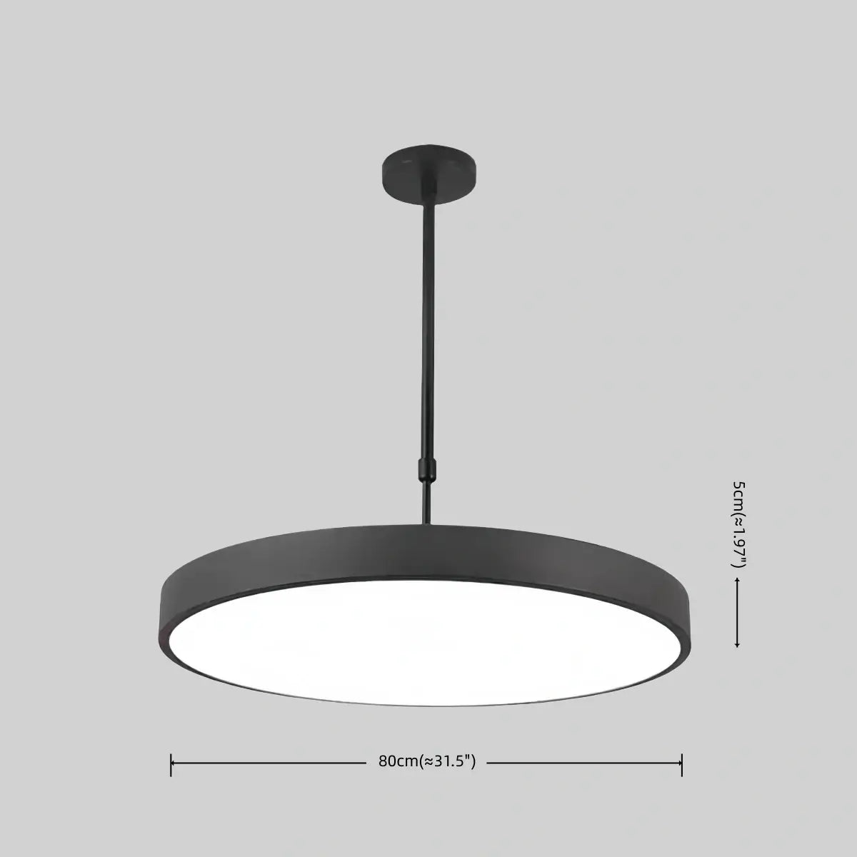 Modern Round Pendant Light -- Iron Acrylic Black or White