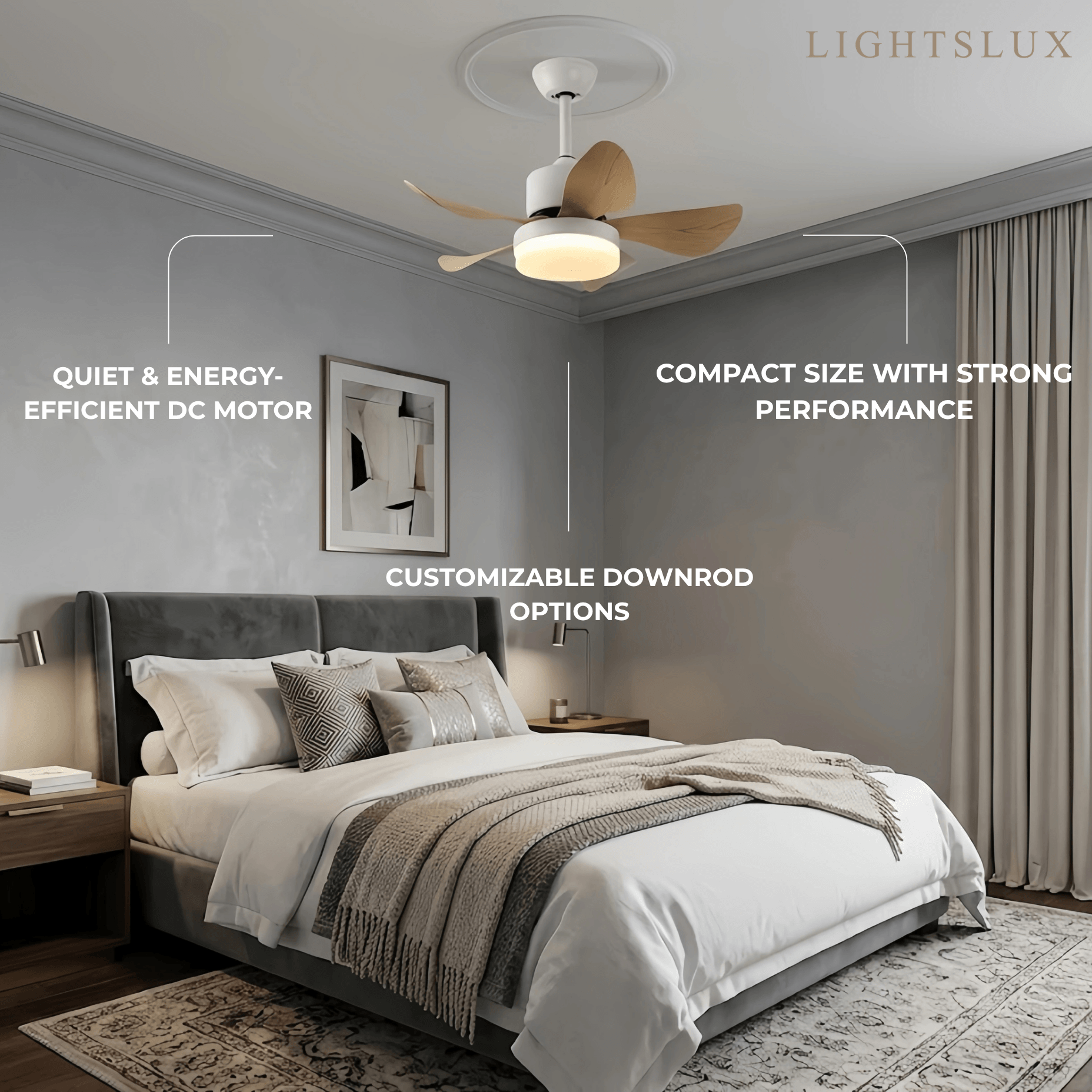 Zenno Minimalist Ceiling Fan Light