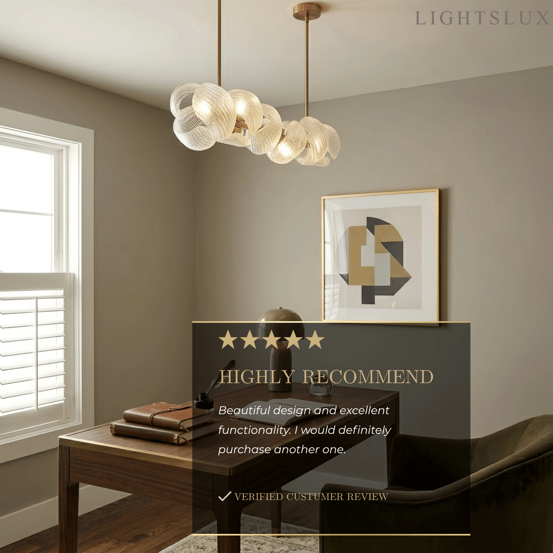 Elegant Petal Glass Chandelier -- Round or Linear