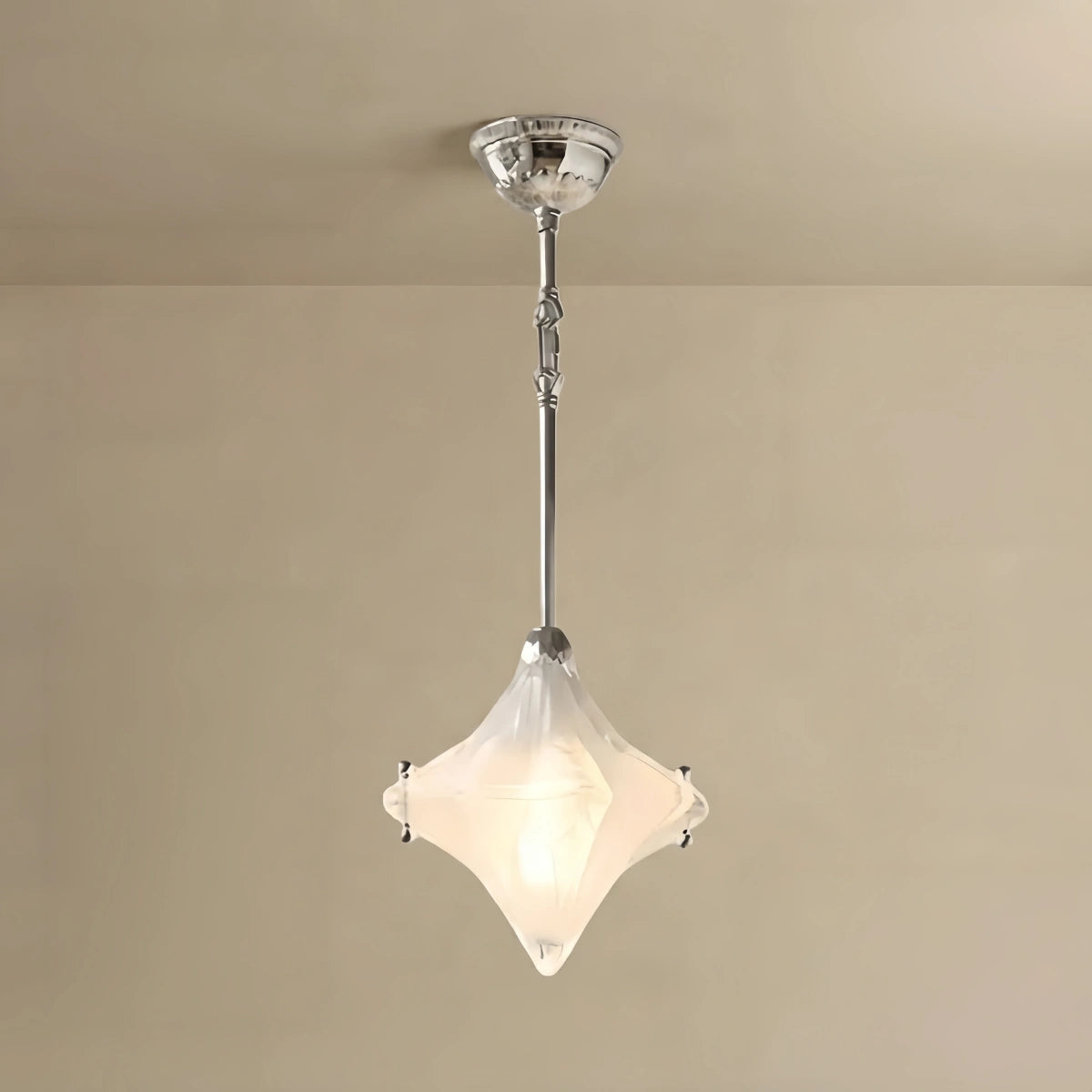 Lunara Modern Star Pendant Light – Brass Glass Silver/Gold for Bedroom / Kitchen / Dining Room