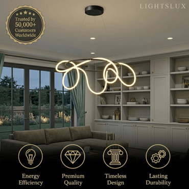 Arcato Minimalist Rope-Wrap Circular Chandelier