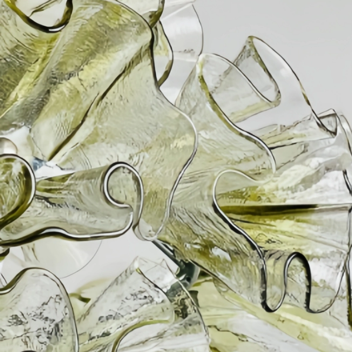 Vivara Modern Green Glass Flower Chandelier