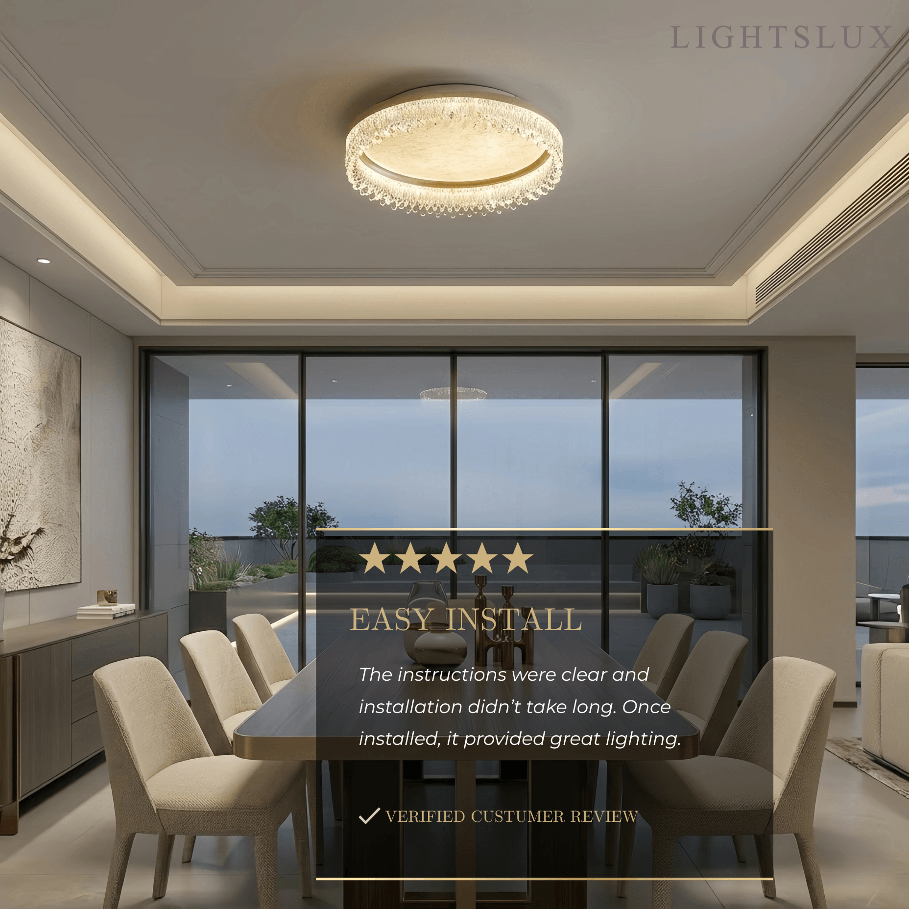 Vivara Modern Gold Flush Mount Ceiling Light -- Acrylic & Metal for Bedroom Bathroom