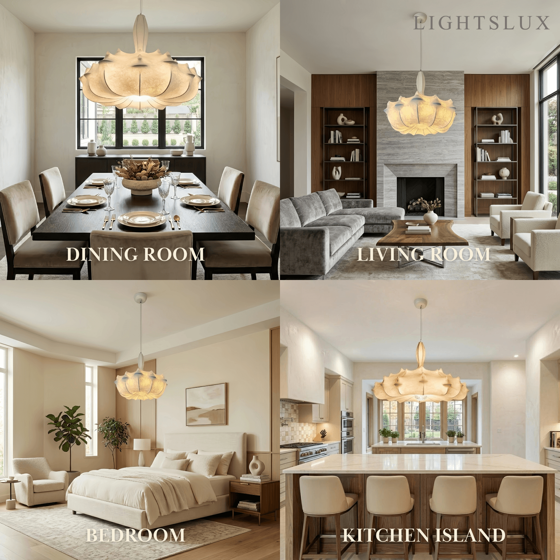 Nordic Silk Pendant Light -- White