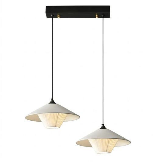 Modern Cone Pendant Light -- Leather Orange