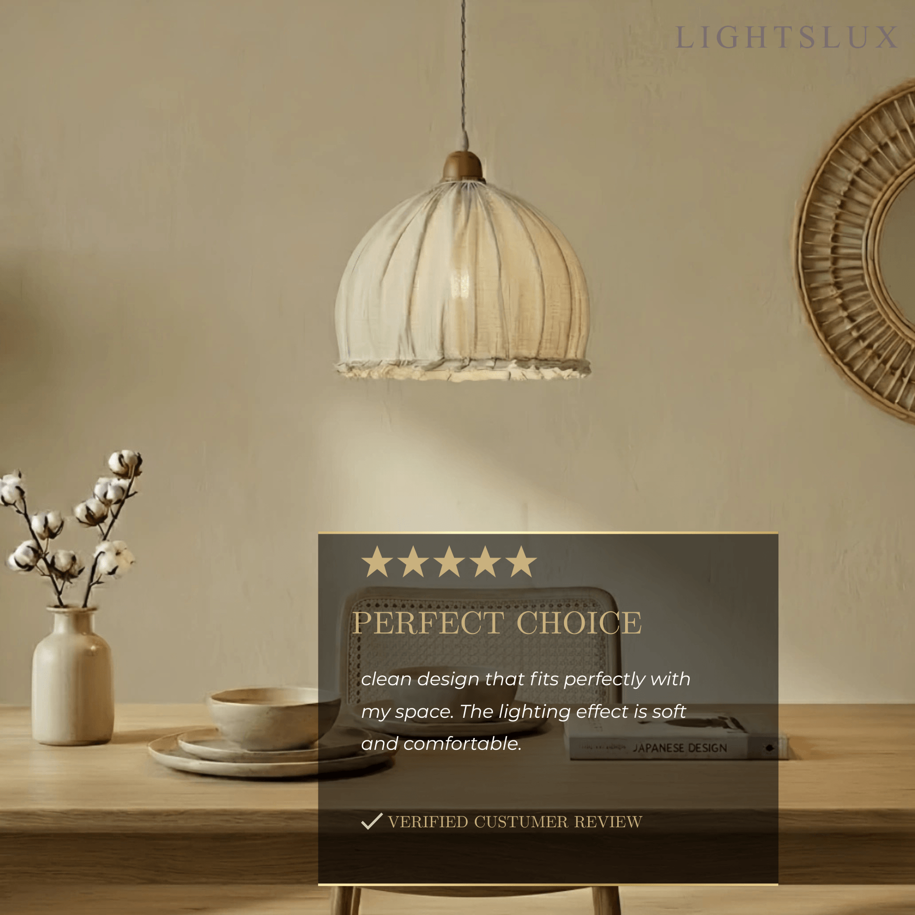 Zenno Minimalist Fabric Pendant Light