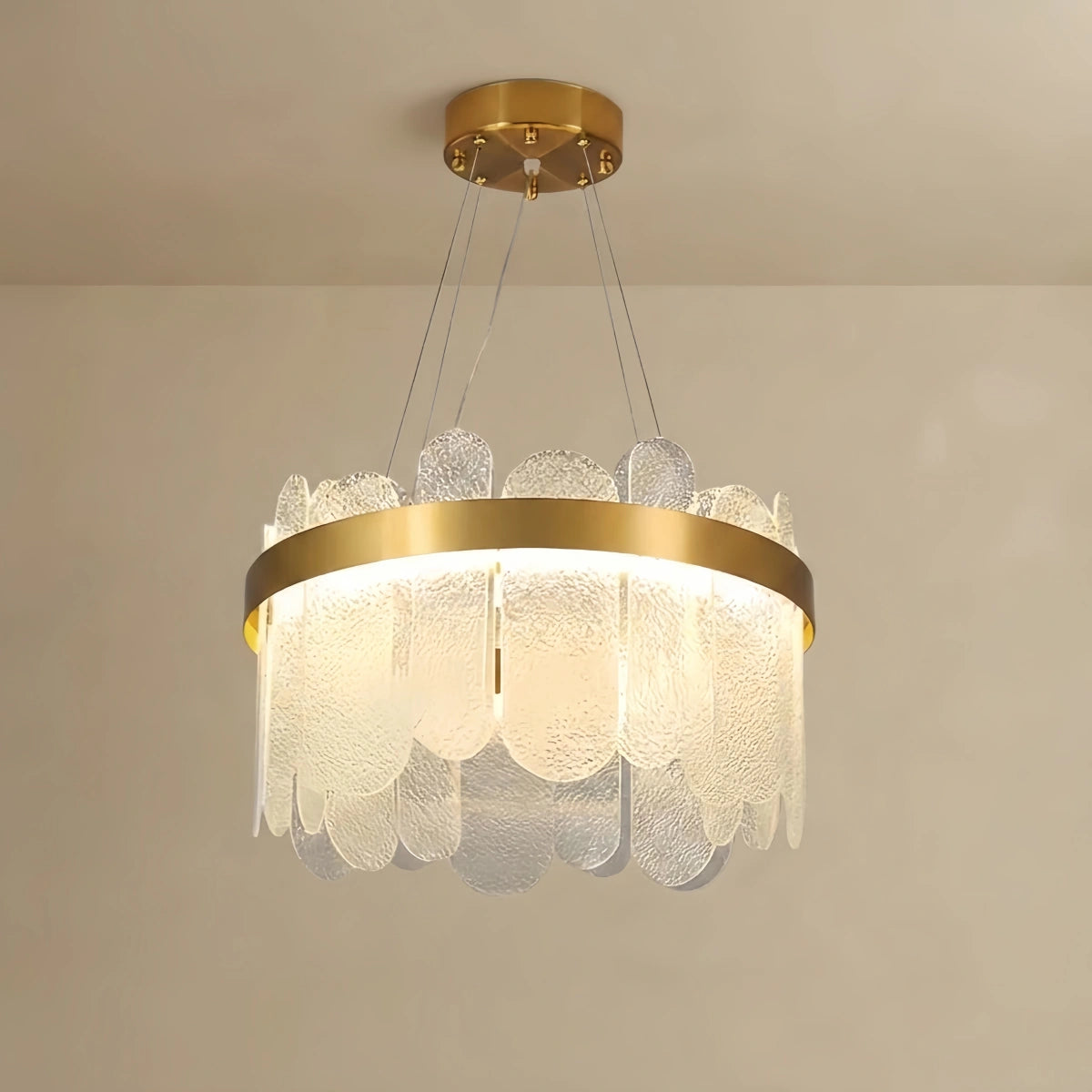 Chandelier -- Gold with Smoky Gray/Clear for Living Room Bedroom