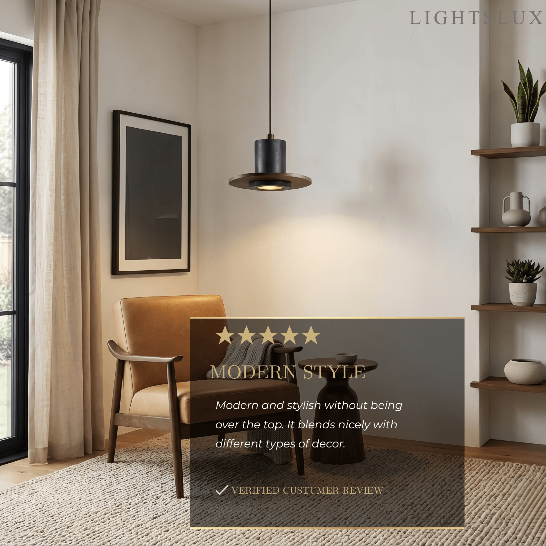 Strata Minimalist Travertine Pendant Light