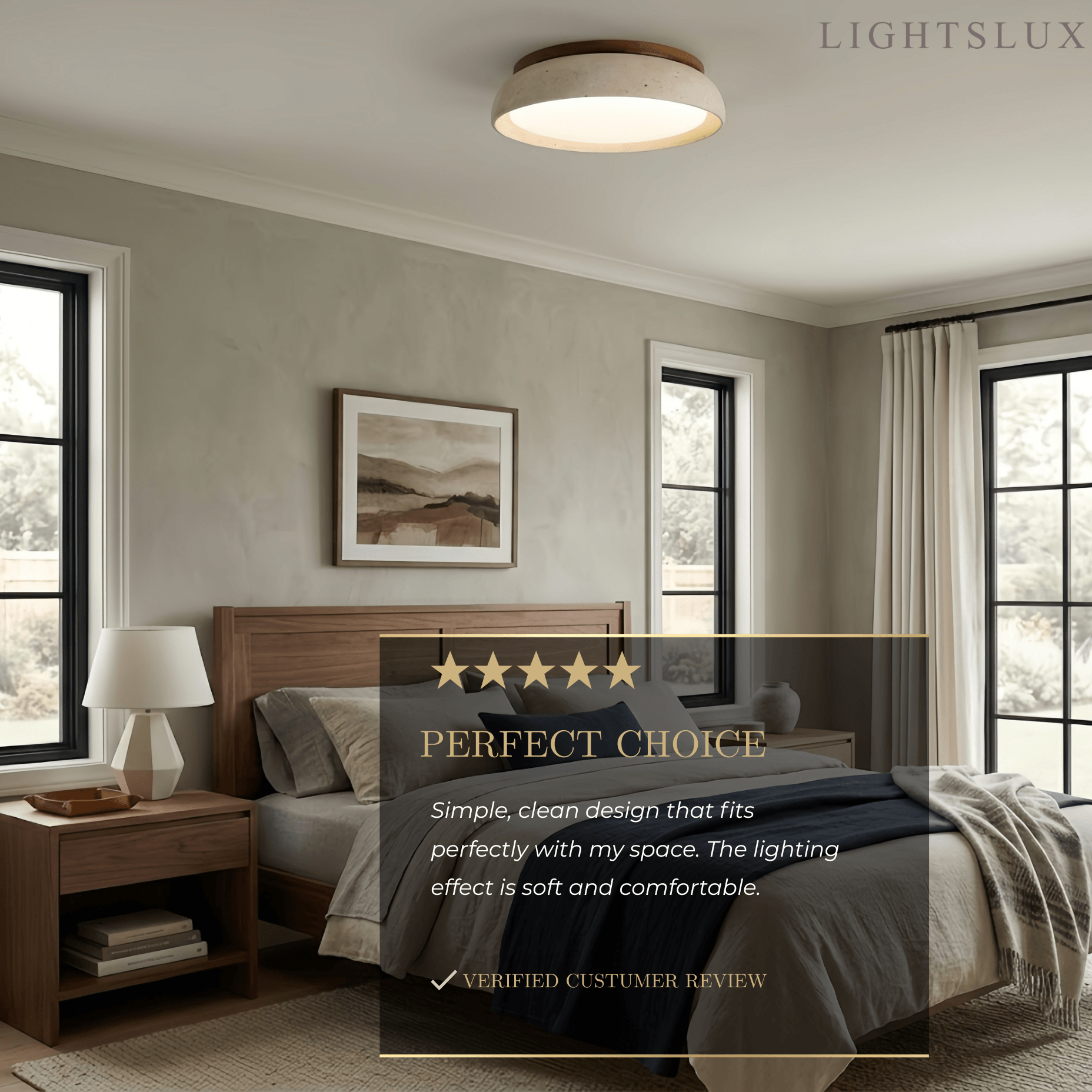 Strata Minimalist Travertine Ceiling Light