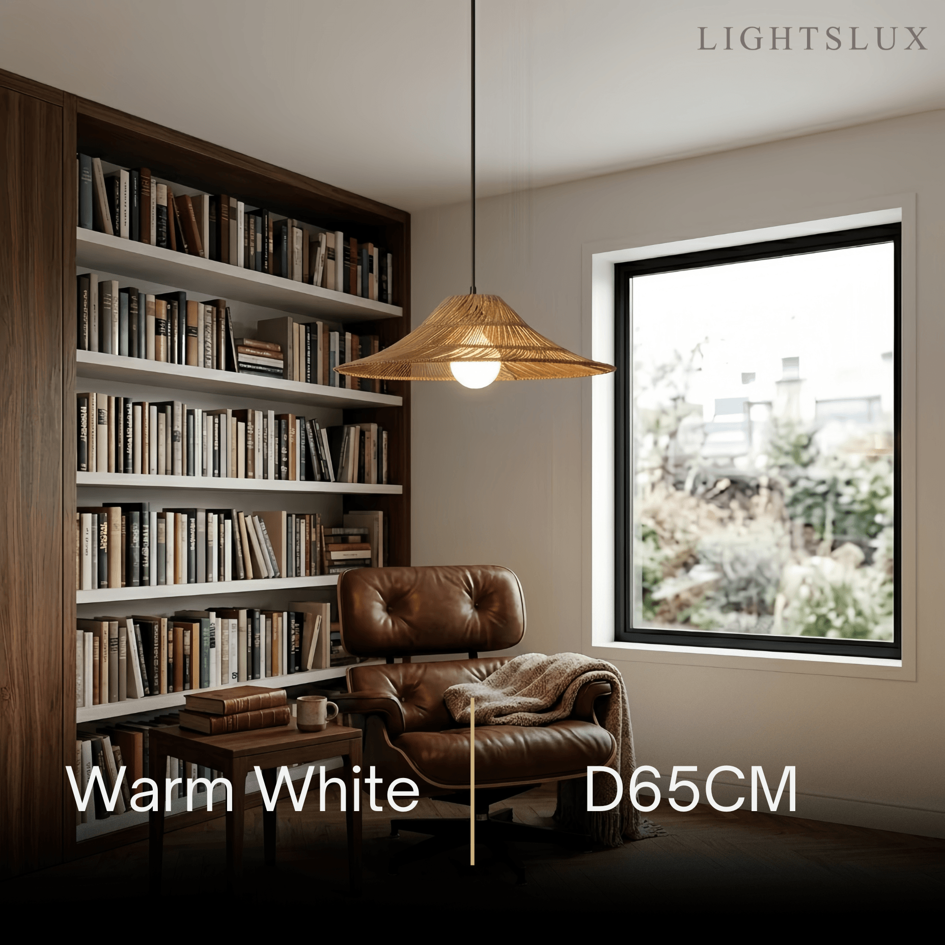 Bamburo Natural Rattan Pendant Light -- Natural Rattan for Bedroom Dining Room Living Room