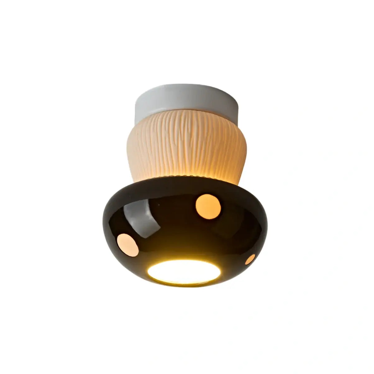 Vivara Retro Mushroom Ceiling Light -- Ceramic Red/Black for Bedroom