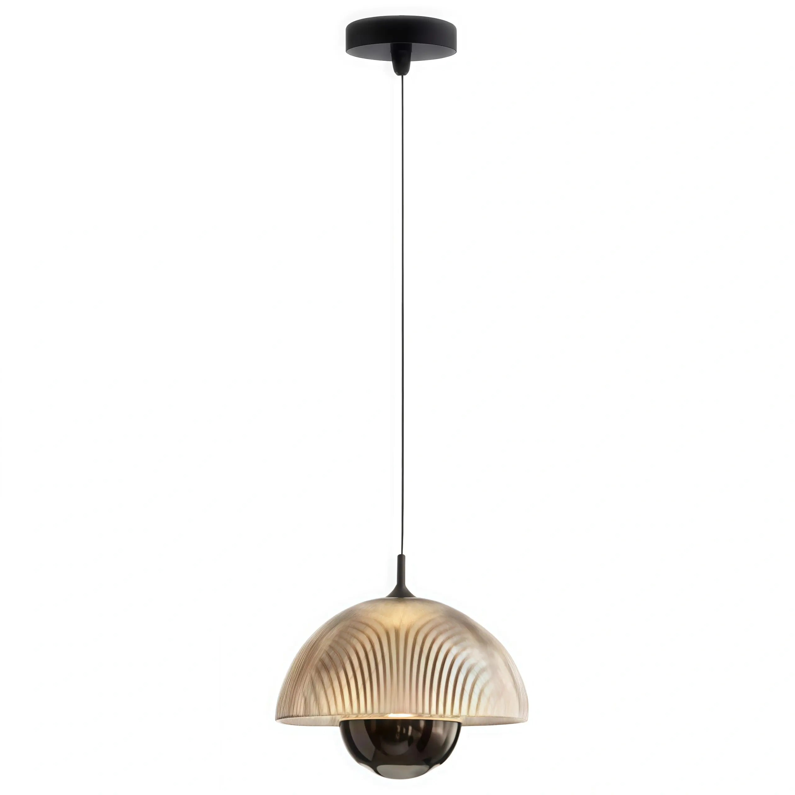 Velora Artistic Pendant Light -- Iron & Aluminum with Acrylic Shade, Pearl Black for Bedroom Dining Room
