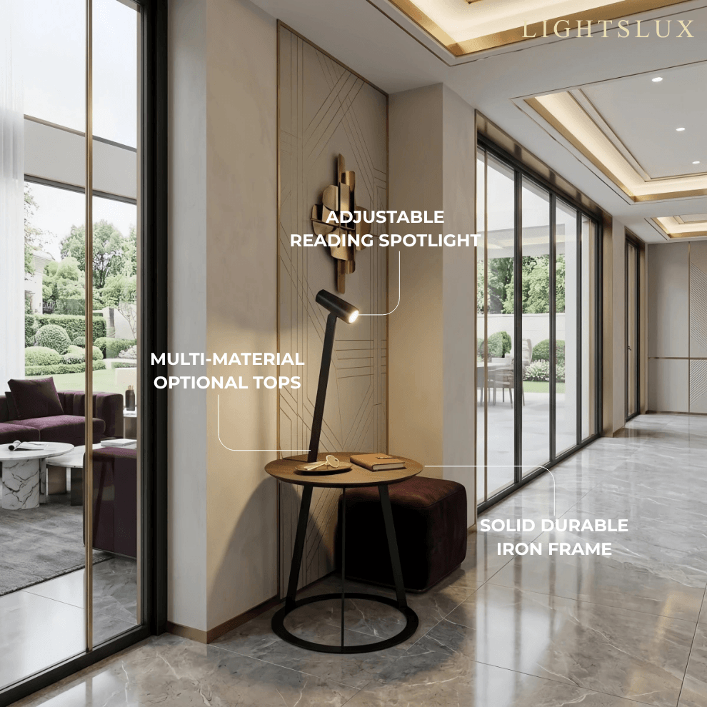 Floor Lamp -- Metal & Wood for Living Room
