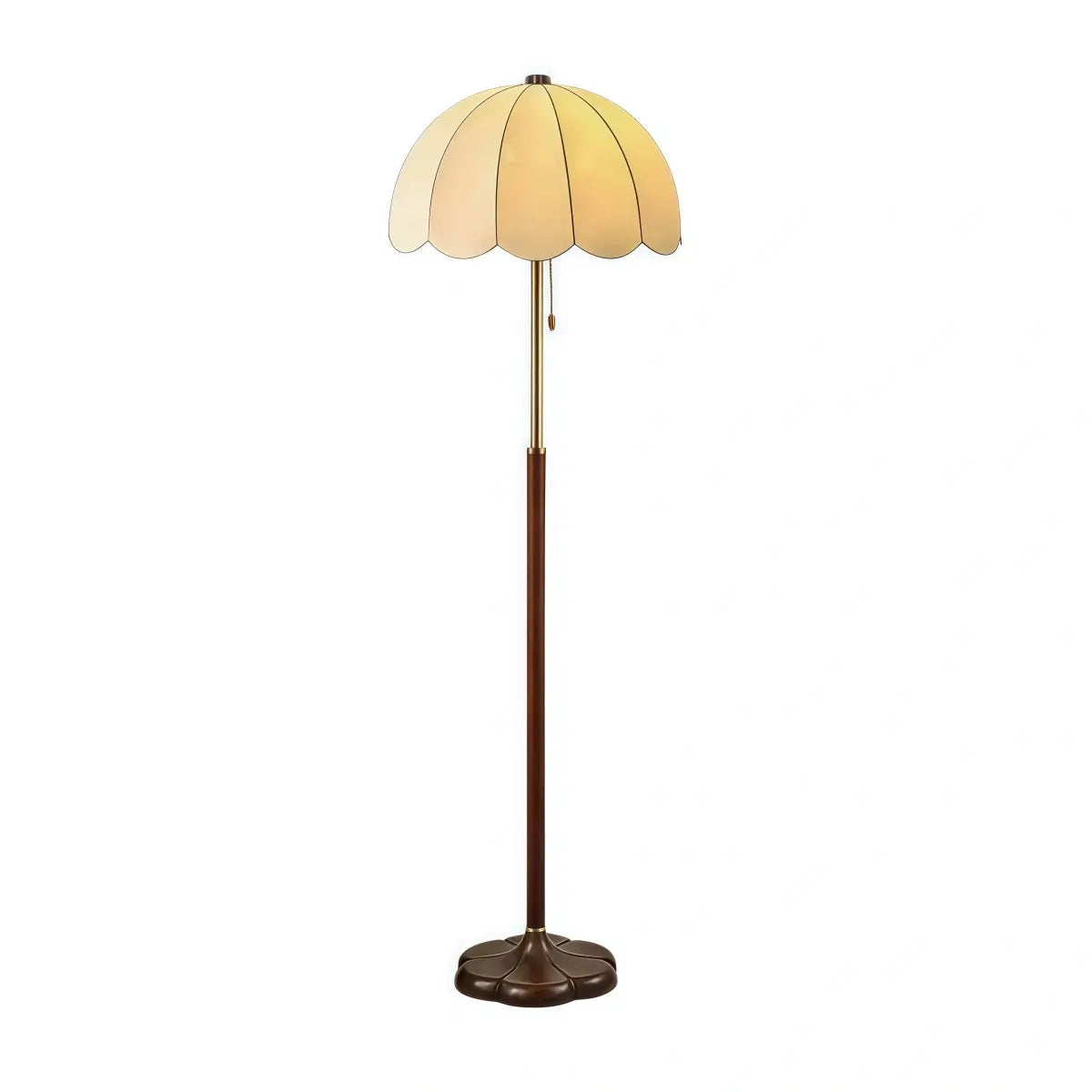 Vintage Petal Pleated Floor Lamp -- Iron & Fabric for Bedroom
