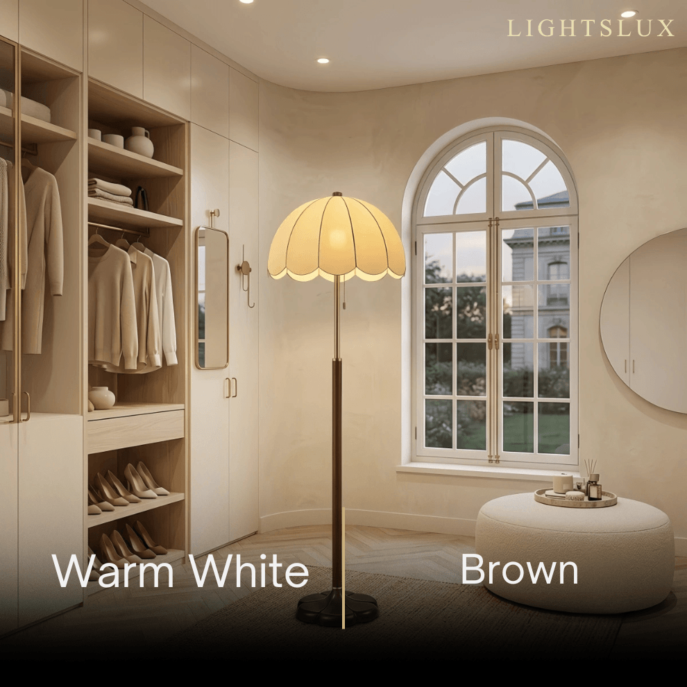 Floor Lamp -- Iron & Fabric for Living Room1
