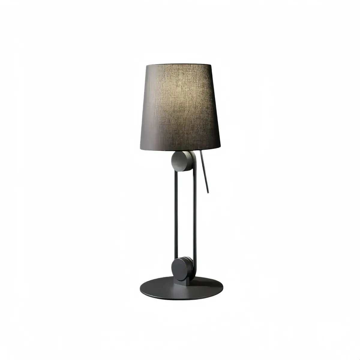 Irondale Minimalist Table Lamp -- Metal & Fabric Black for Bedroom Living Room