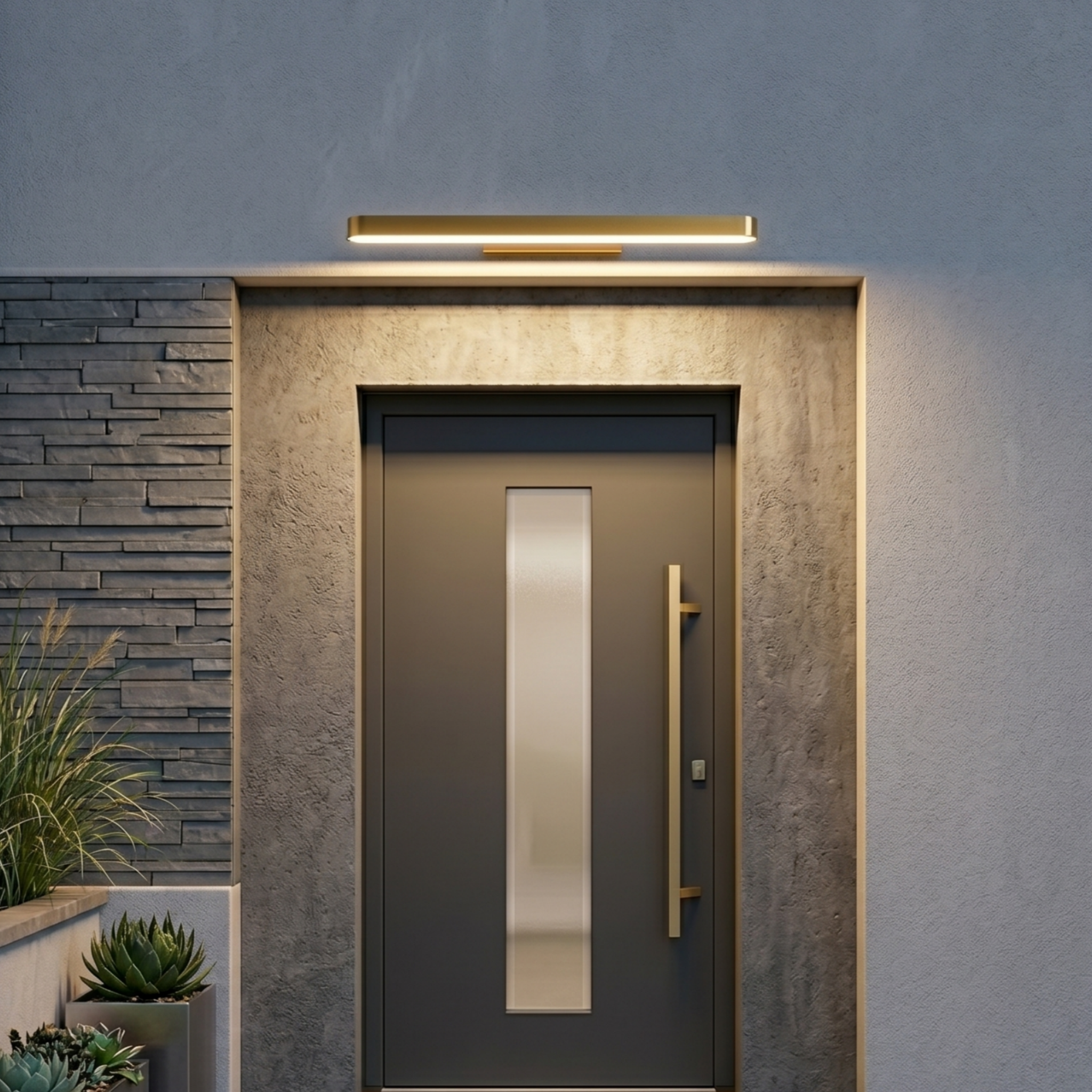 Minimalist Brushed Stainless Steel Wall Lamp -- Copper/Chrome/Black for Outdoor