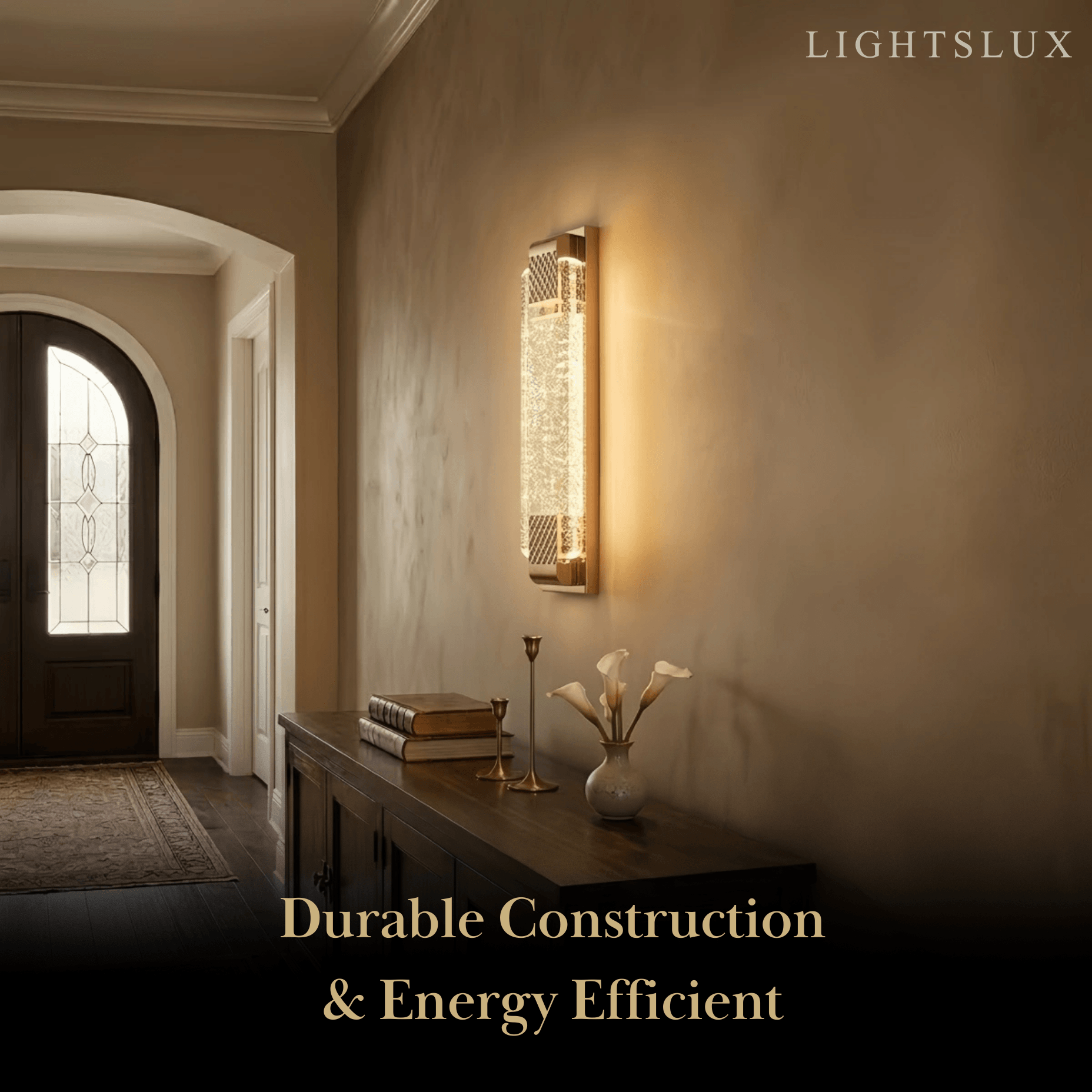 Luxury Wall Lamp – Gold Crystal Rectangular Bedroom