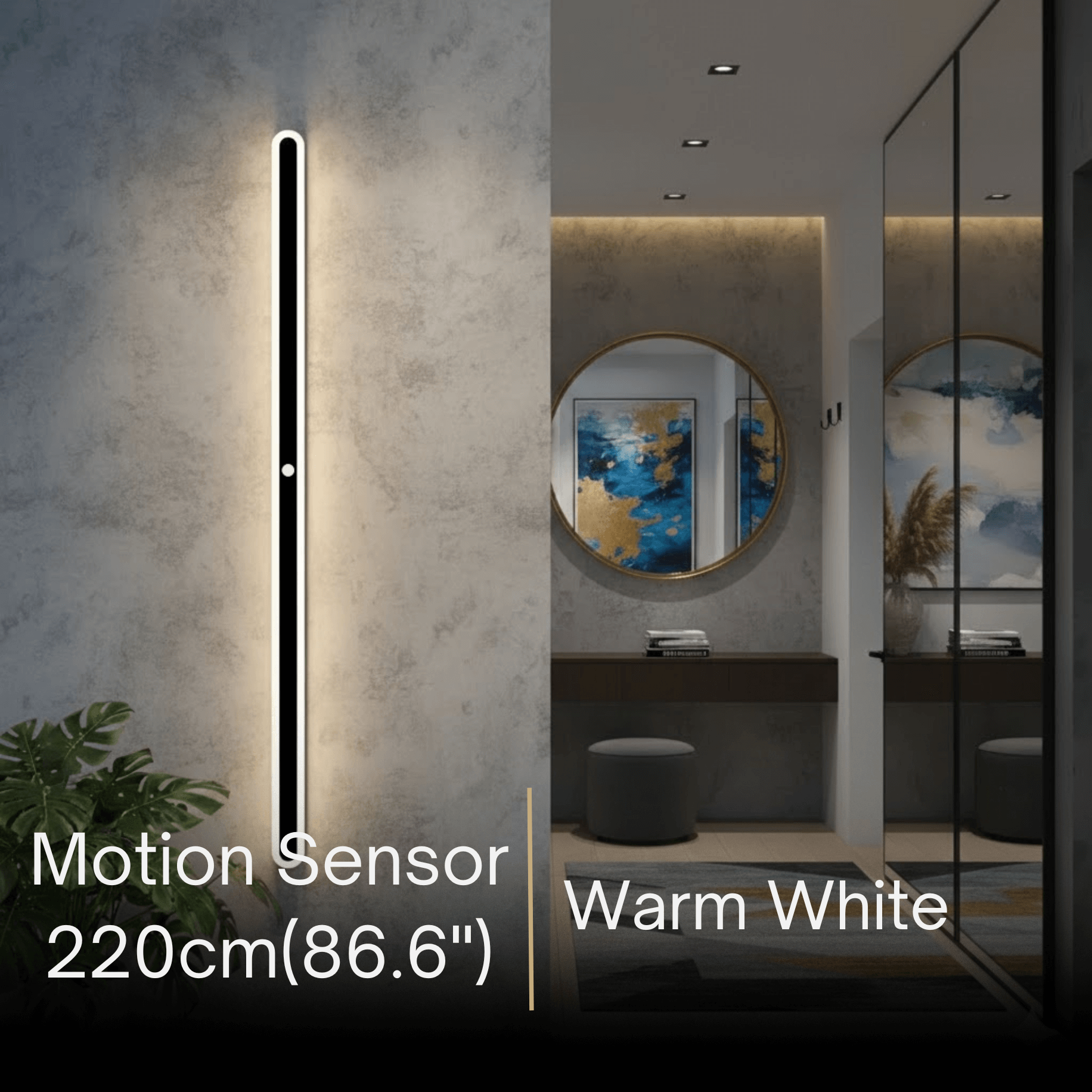 Arcato Modern Linear Outdoor Wall Lamp – Sensor Light for Indoor/Outdoor