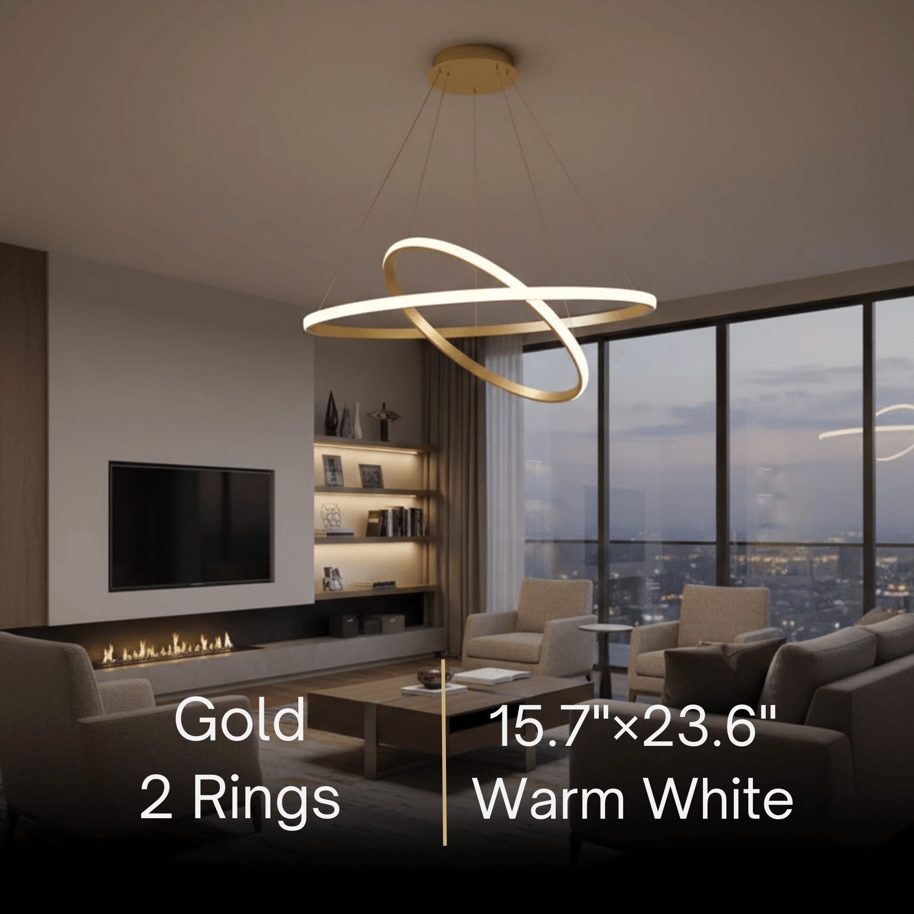Velora Modern Metal Ring Pendant Light – Fixture for Living