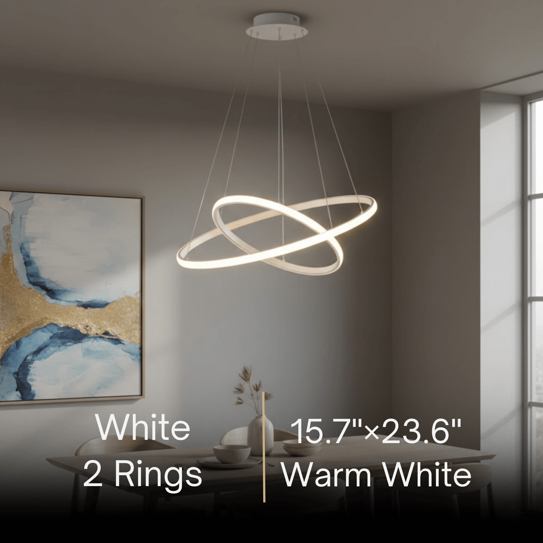 Velora Modern Metal Ring Pendant Light – Fixture for Living