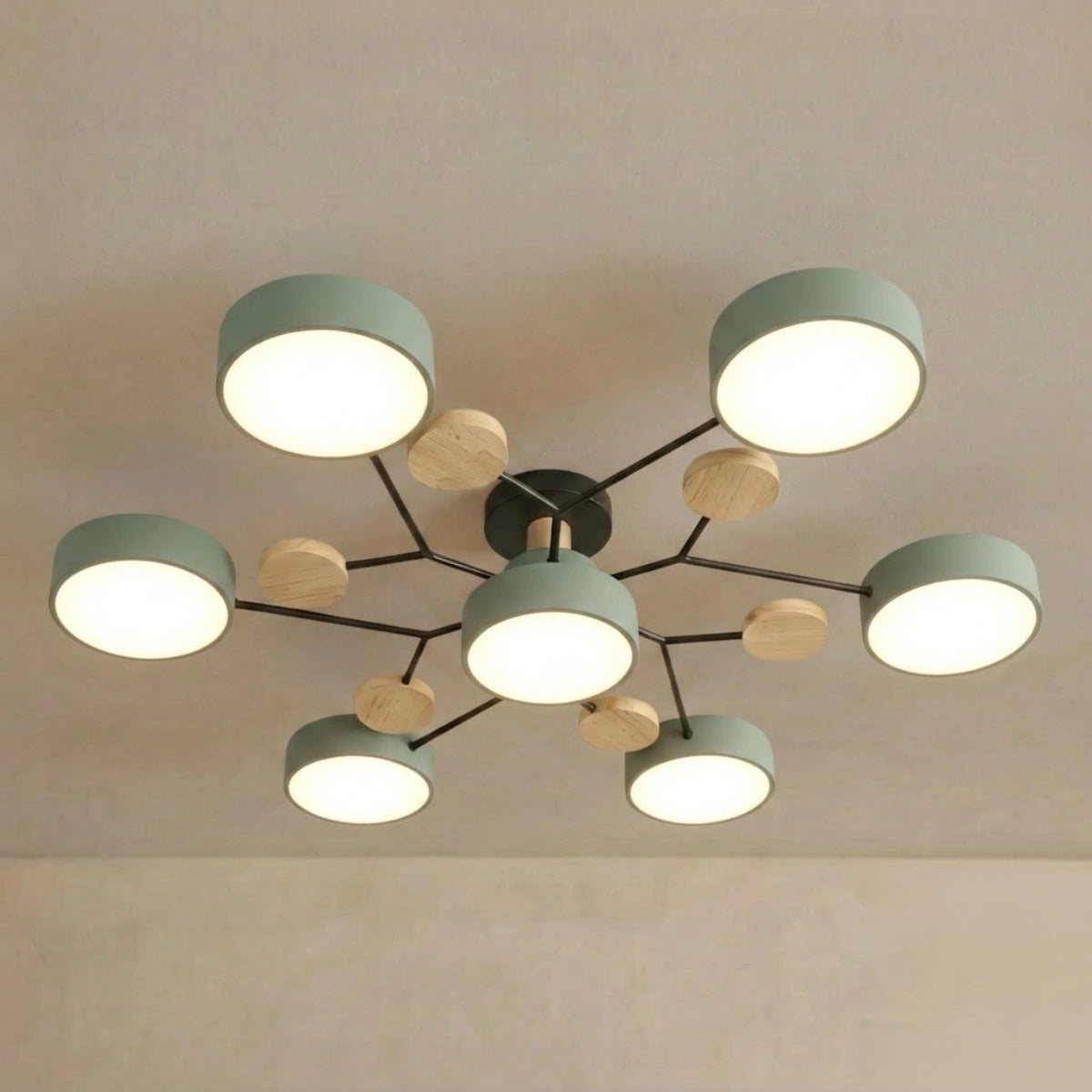 Modern Round Metal Ceiling Light - Multi-Head for Living Room/Bedroom