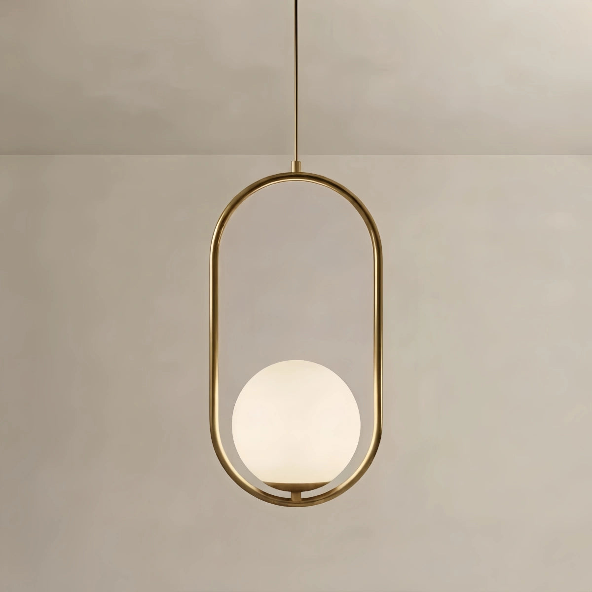 Arcato Modern Oval Pendant Light - Black/Gold Metal/Glass for Living Room