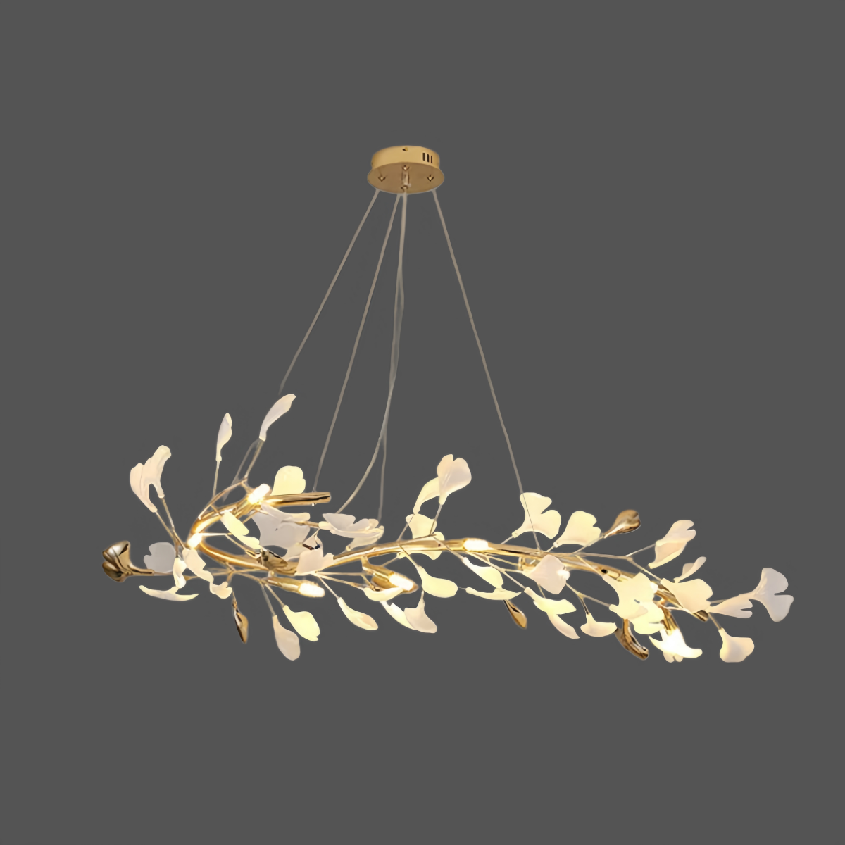 Excelis Art Deco Chandelier - Gold Ceramic/Metal for Living Room
