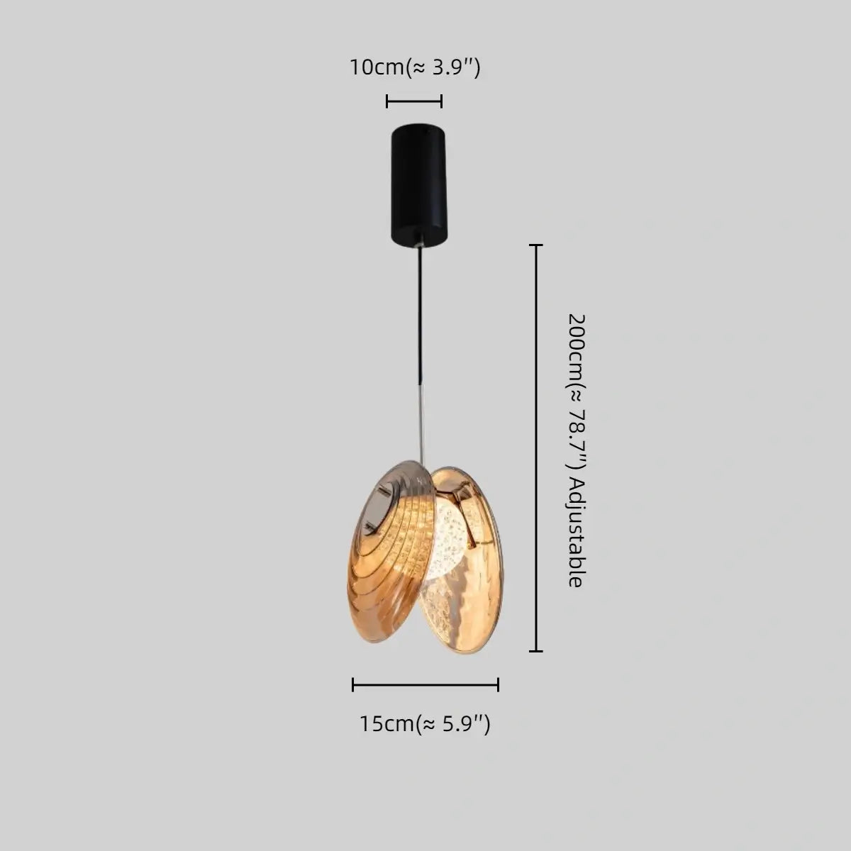Lunara Modern Glass Disc Pendant Light--Amber/Smoke Grey for Living Room