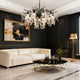 Bright living room featuring elegant chandelier and stylish decor with expert lighting ideas for living room.