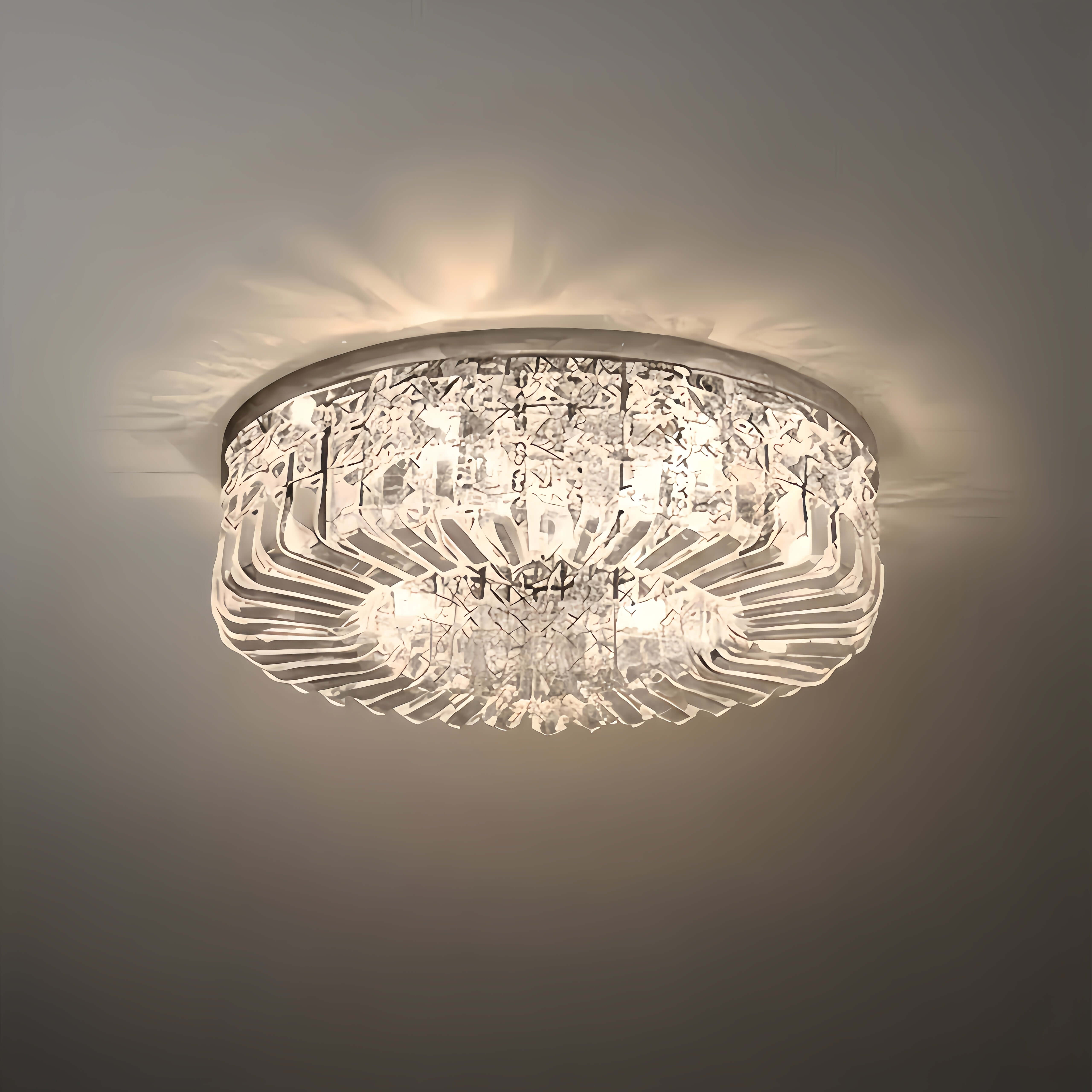 Excelis Royal Round LED Ceiling Light – Chrome/Gold Finish for Living Room/Bedroom