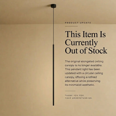 Arcato Minimalist Linear Pendant Light Black Metal Lamp for Bedroom
