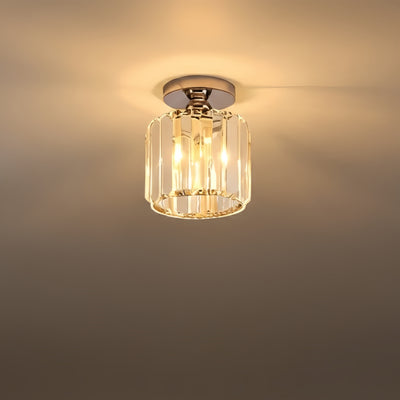 Vetro Modern Ceiling Lamp Metal/Crystal Design in Black/Gold/Silver for Bedroom