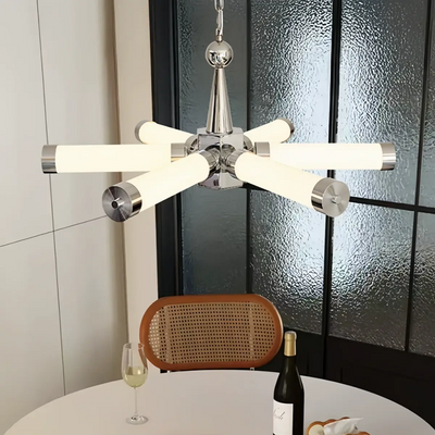 Irondale Industrial Chandelier -- Metal & Acrylic Dimmable for Dining Room