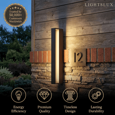 Arcato Modern Rectangular Outdoor Wall Lamp – Metal Sensor Light Garden/Patio