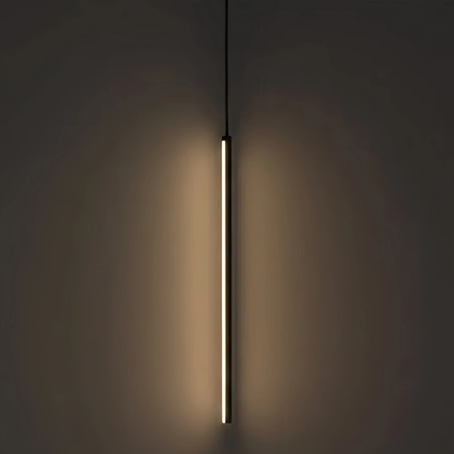 Arcato Minimalist Linear Pendant Light Black Metal Lamp for Bedroom