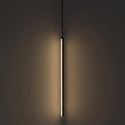 Arcato Minimalist Linear Pendant Light Black Metal Lamp for Bedroom