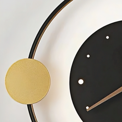 Irondale Art Deco Wall Lamp – Black/Gold Clock-Inspired Design for Living Room
