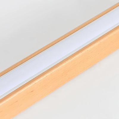 Zenno Minimalist Linear Ceiling Light -- Natural Wood/Walnut for Hallway