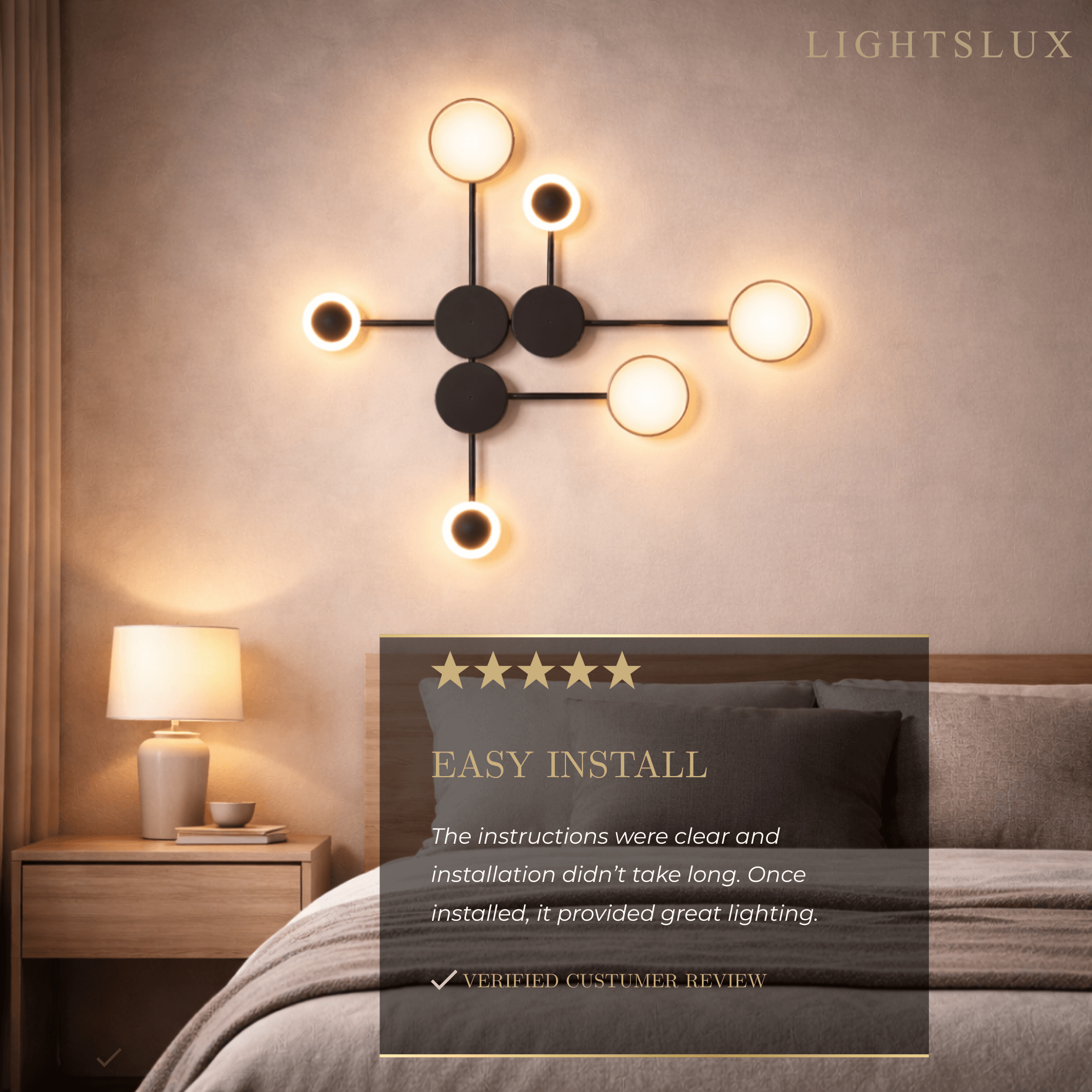 Minimalist Linear Node Wall Light – Glowing Dots for Modern Interiors