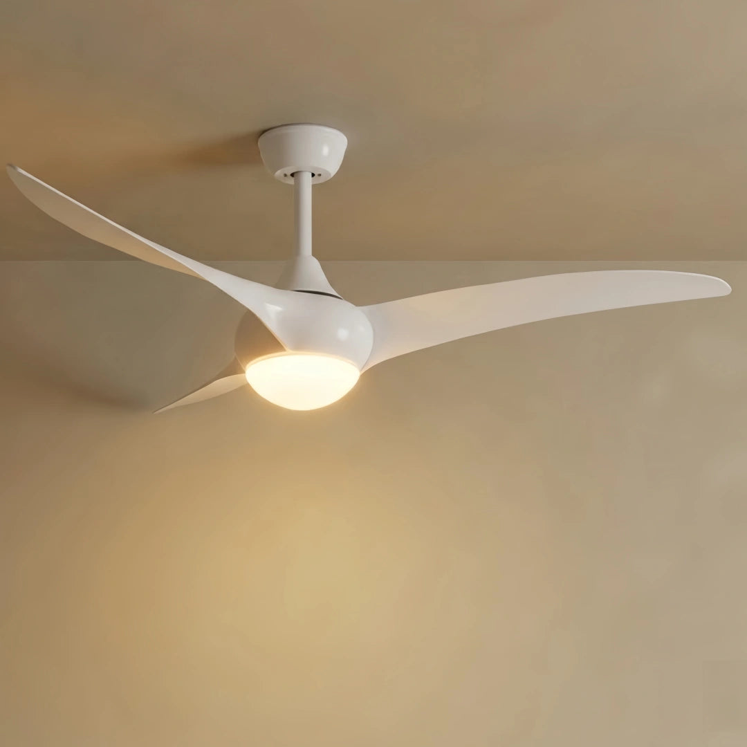 Zenno Modern Ceiling Fan Light with LED -- Walnut Wood Grain for Living Room