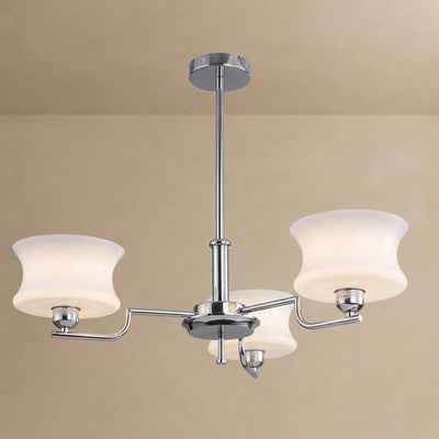 Vintage Chandelier – Gold or Chrome Glass Ceiling Light for Dining Room