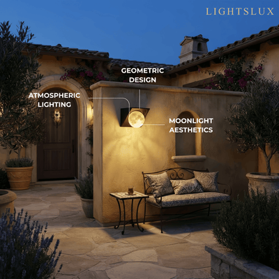 Lunara Elegant Cubic Outdoor Wall Lamp--Hardwired & Solar for Courtyard