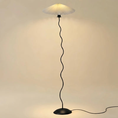 Zenno Modern Floor Lamp - Green/Red/White Metal & Fabric for Bedroom