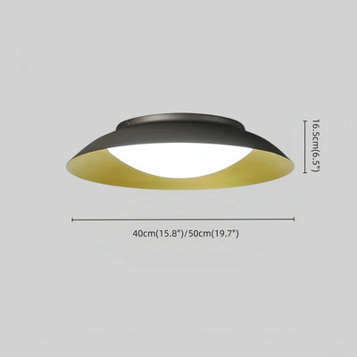 Embrace Nordic Dimmable Flush Mount Ceiling Light – Round Metal & Brass for Bedroom